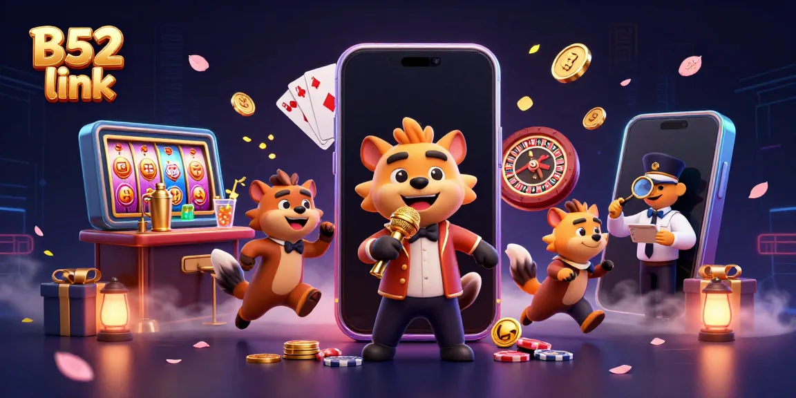 Experience the vibrant energy of the B52 link casino club scene with lively hyenas and dynamic gaming elements.