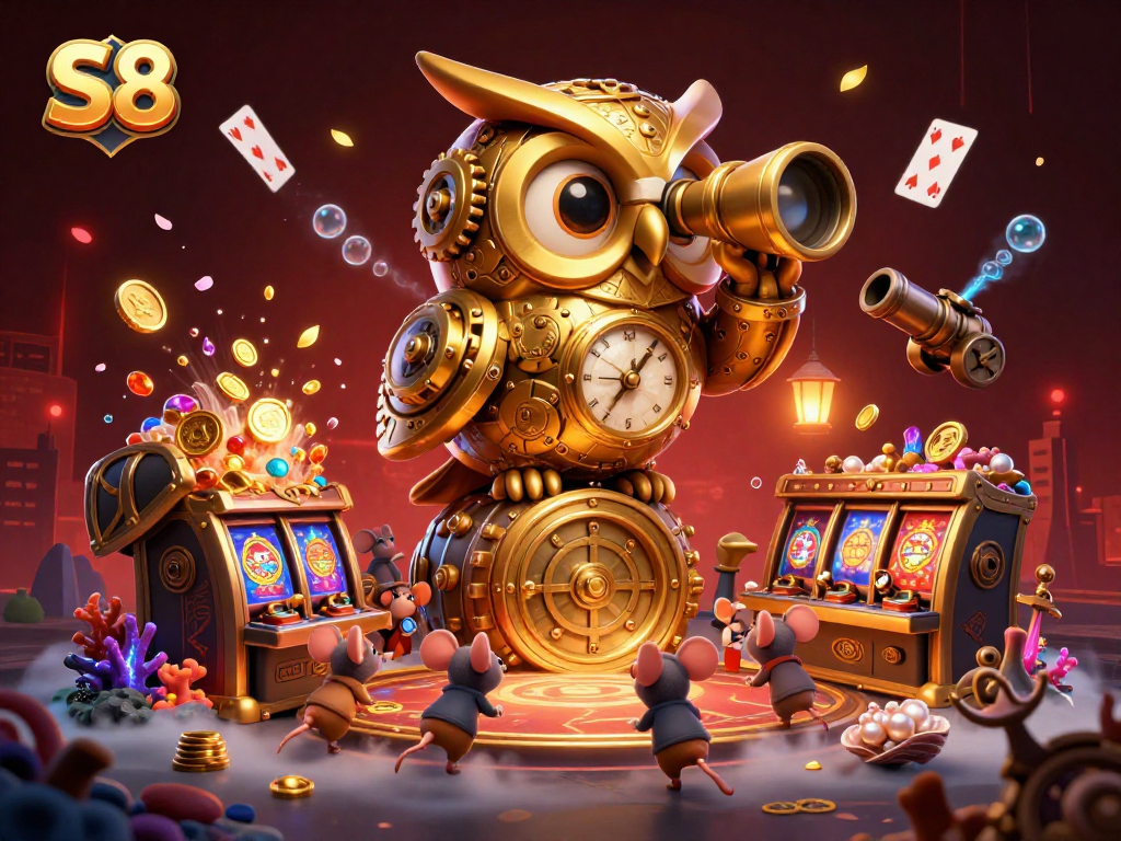 Experience exciting gaming action at S8 with vibrant characters and dynamic casino elements.
