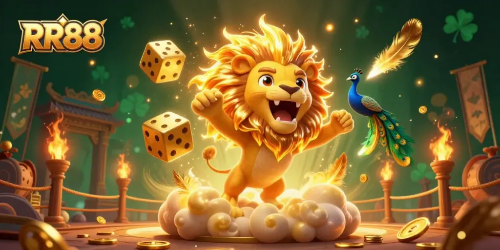 Experience the thrilling RR88 casino adventure with vibrant characters and dynamic elements in a 3D illustration!